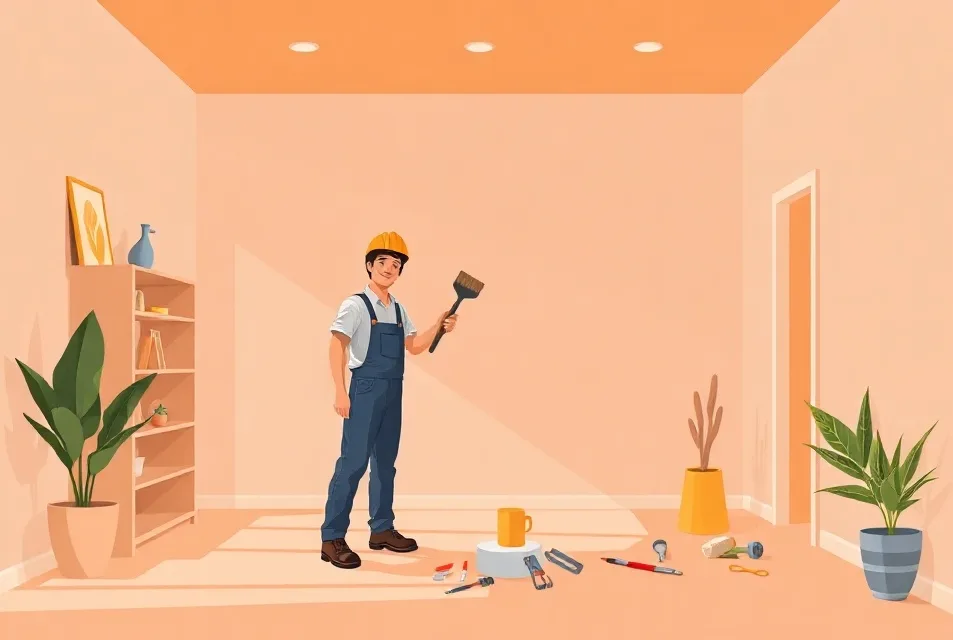 Intérieur rénové après travaux de peinture à Istres