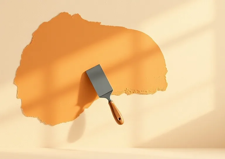 Application d'un enduit décoratif à la lisseuse sur un mur